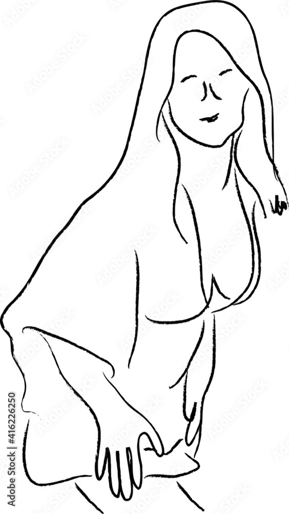 Illustration of a female body as a template for photographing models Illustration of a female body as a template for photographing models