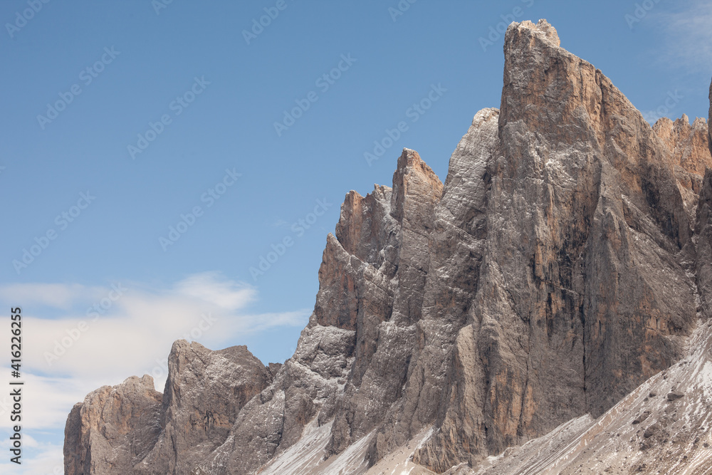 Detail of vertical Dolomites wall in Italy Detail of vertical Dolomites wall in Italy