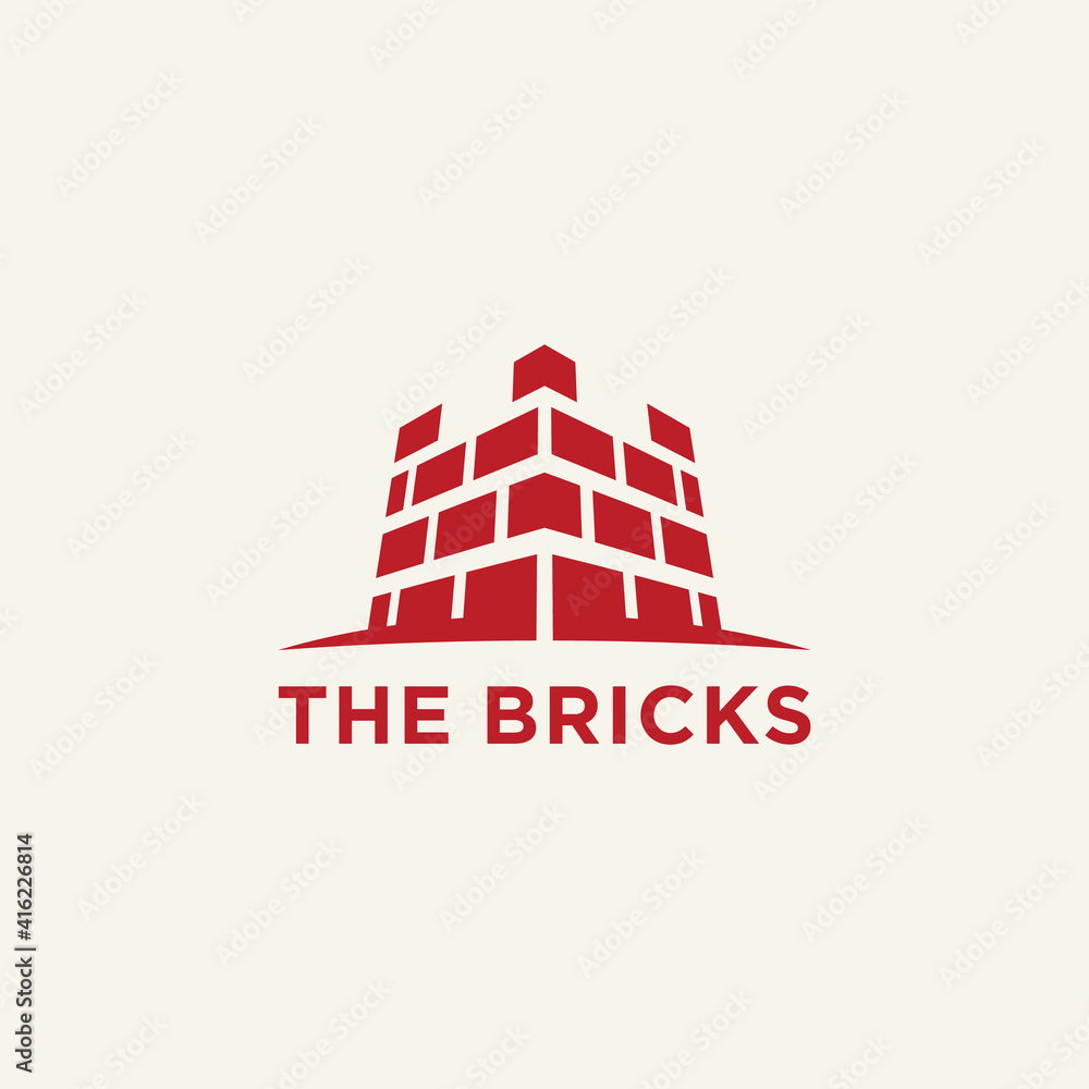 the bricks logo fortress symbol abstract