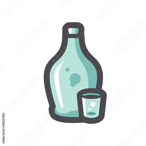 Moonshine Liquor Jug Vector icon Cartoon illustration