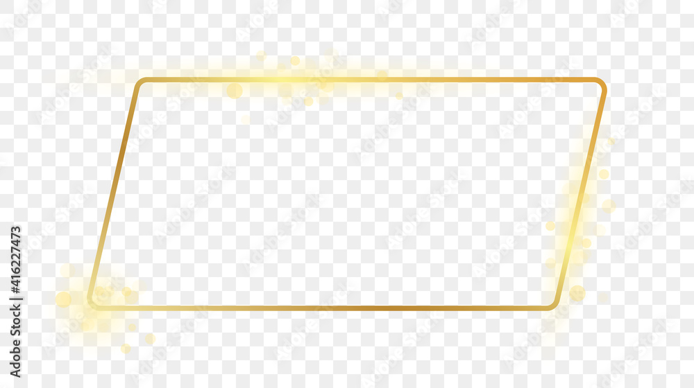 Gold glowing rounded rectangular shape frame Gold glowing rounded rectangular shape frame