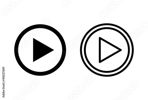 Free Download Play Icon set. Play button vector icon - GFXLoad