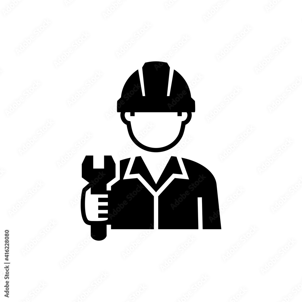 Engineer Worker Technician With Helmet and Wrench Avatar Vector Icon Engineer Worker Technician With Helmet and Wrench Avatar Vector Icon
