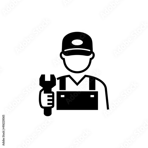 Engineer Worker Technician With Wrench Avatar Vector Icon