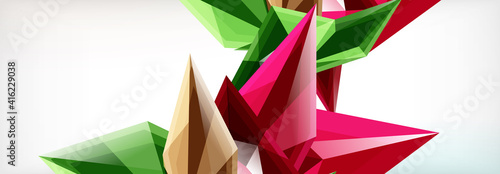 Vector 3d triangles and pyramids abstract background for business or technology presentations, internet posters or web brochure covers