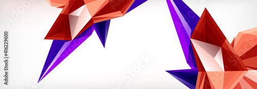 Vector 3d triangles and pyramids abstract background for business or technology presentations, internet posters or web brochure covers
