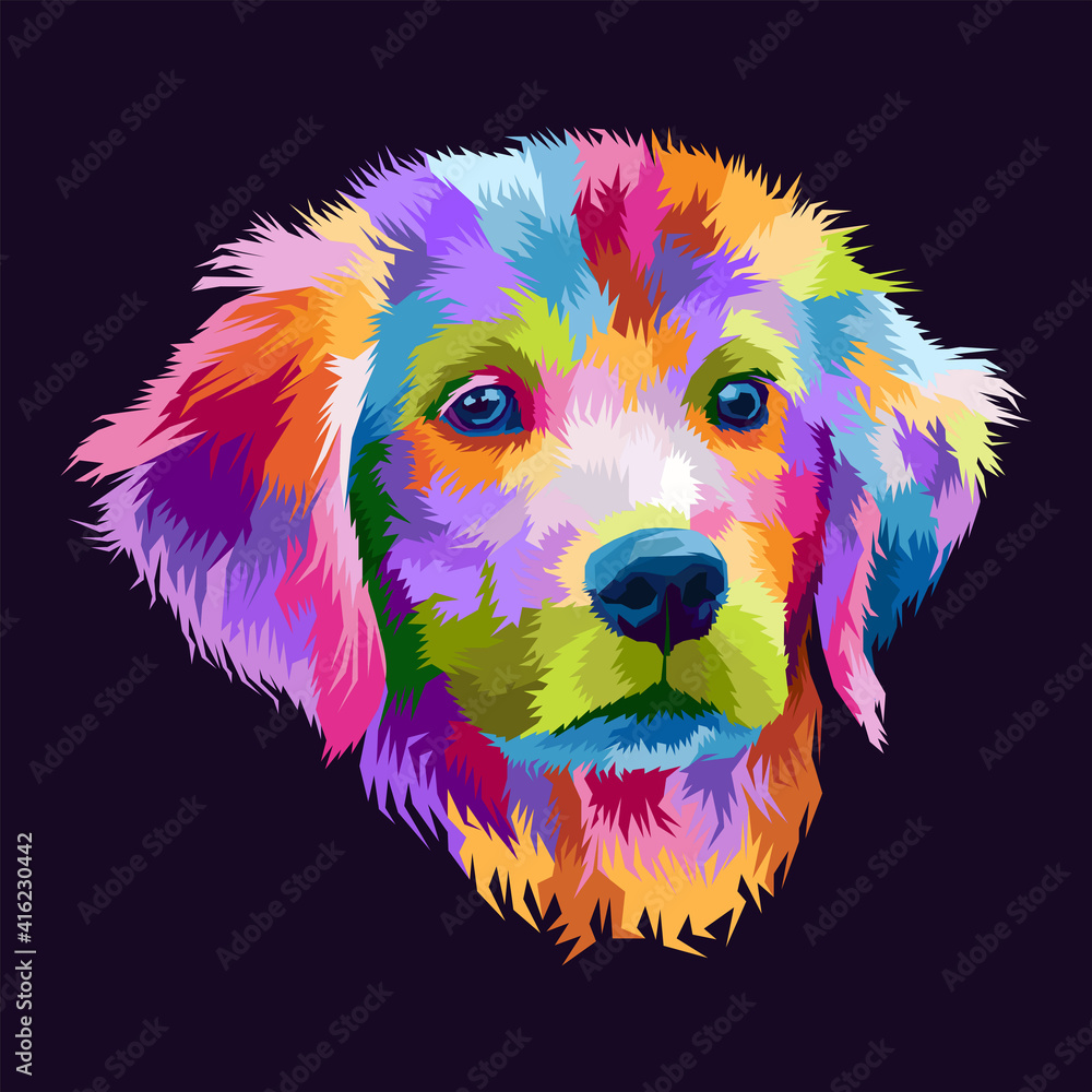 dachshund dog pop art. long-haired miniature dachshund dog in colorful vector.