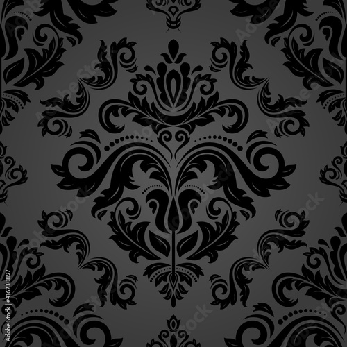 Orient classic pattern. Seamless abstract background with vintage black elements. Orient background. Ornament for wallpaper and packaging