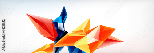 Vector 3d triangles and pyramids abstract background for business or technology presentations, internet posters or web brochure covers