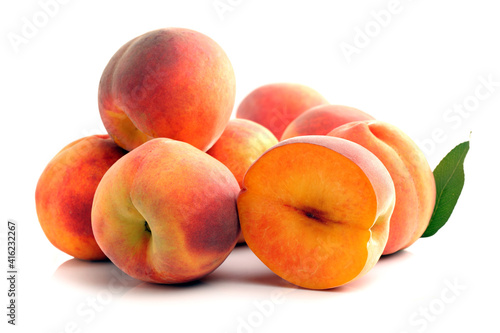peaches isolated on white background