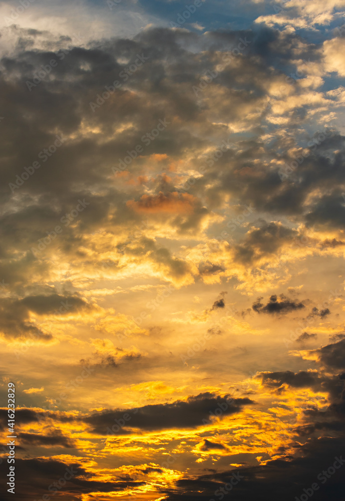 Fototapeta premium beautiful sky with clouds background, Sky with clouds weather nature cloud blue,. Blue sky with clouds and sun, Clouds At Sunrise.