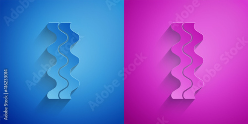 Gold and silver Bacon stripe icon isolated on black background. Long shadow style. Vector.