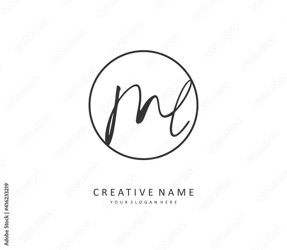 ML Initial letter handwriting and signature logo. A concept handwriting initial logo with template element. ML Initial letter handwriting and signature logo. A concept handwriting initial logo with template element.