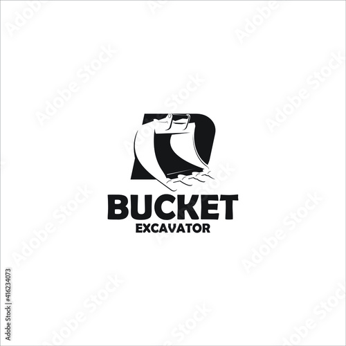 Excavator Bucket Mining ,Haul  dirt Dumping , Hydraulic , Machine   Logo Designs image
