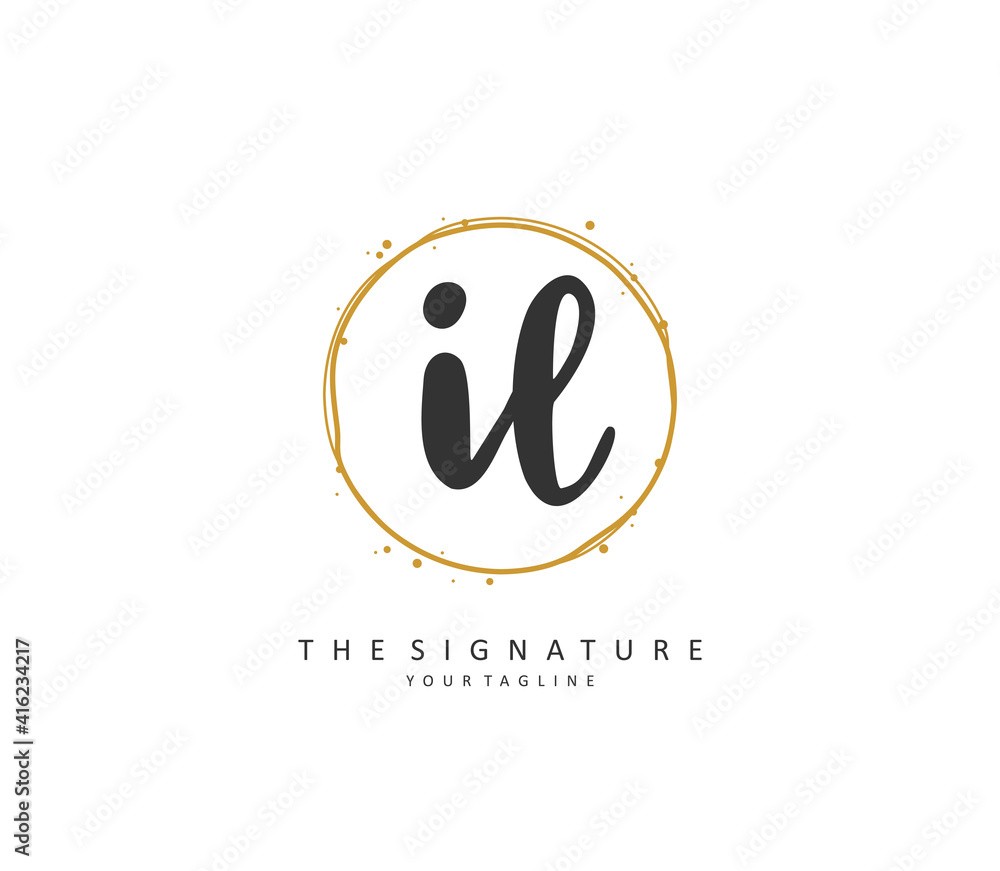 IL Initial letter handwriting and signature logo. A concept handwriting initial logo with template element. IL Initial letter handwriting and signature logo. A concept handwriting initial logo with template element.