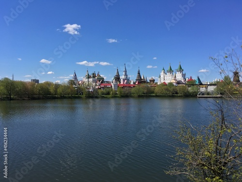 View of the river and city. Kremlin Izmailovo. Russia  Moscow.