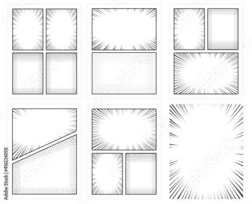 Set of comics blank template