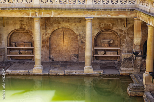 Schilderij op canvas Great Bath at the Roman Baths In Bath, England
