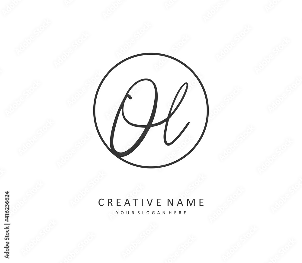 OL Initial letter handwriting and signature logo. A concept handwriting initial logo with template element. OL Initial letter handwriting and signature logo. A concept handwriting initial logo with template element.