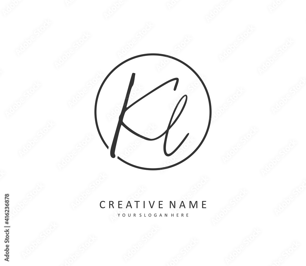 KL Initial letter handwriting and signature logo. A concept handwriting initial logo with template element. KL Initial letter handwriting and signature logo. A concept handwriting initial logo with template element.
