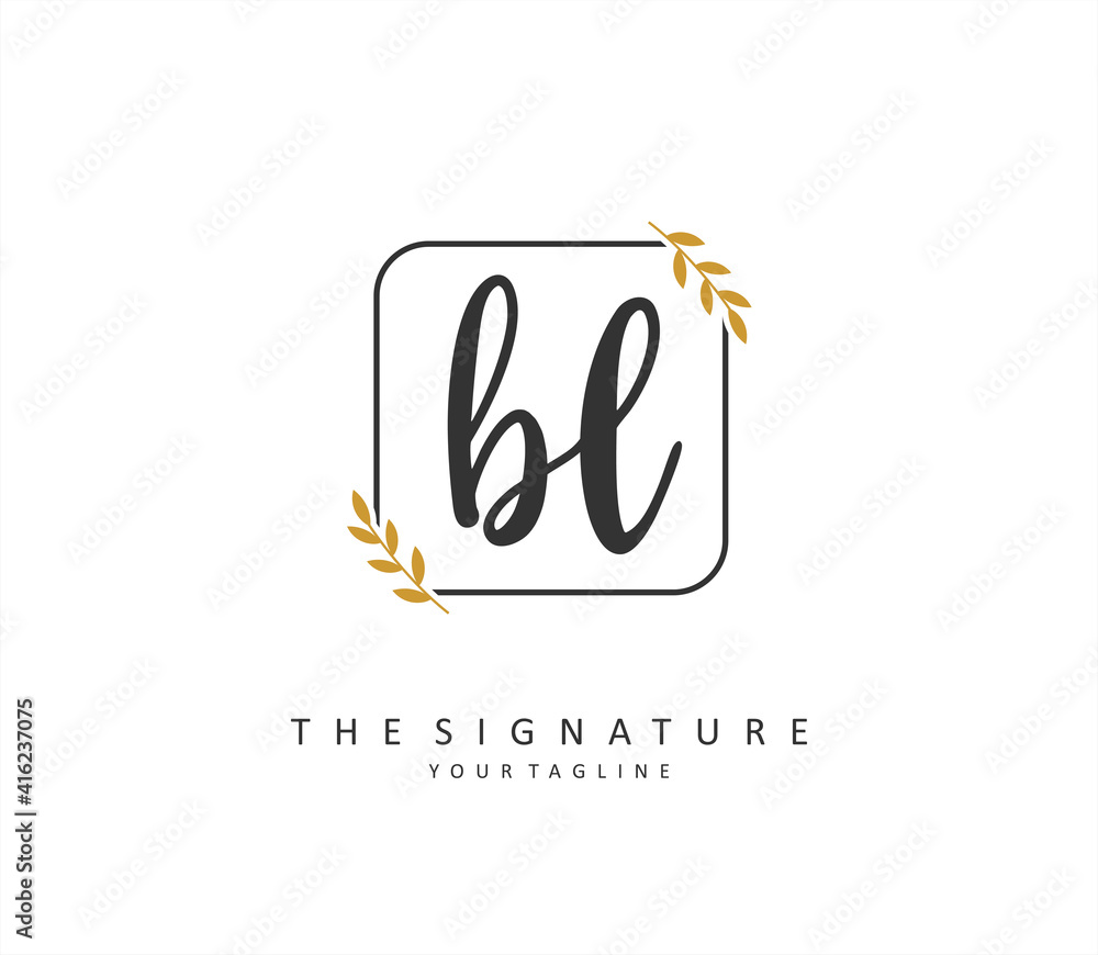 BL Initial letter handwriting and signature logo. A concept handwriting initial logo with template element. BL Initial letter handwriting and signature logo. A concept handwriting initial logo with template element.