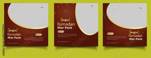 social media post Special ramadan iftar food menu instagram banner