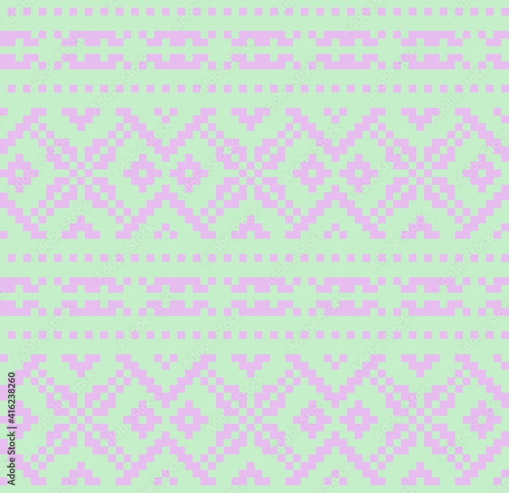 Pastel Christmas Fair Isle Seamless Pattern Background