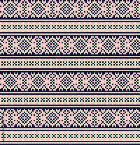 Pastel Christmas Fair Isle Seamless Pattern Background