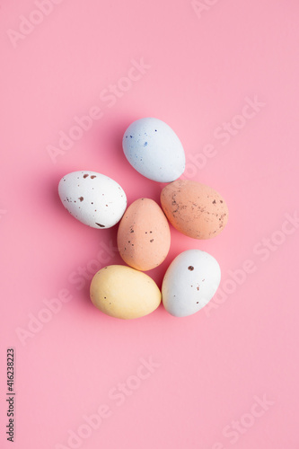 Canvas Print Colorful chocolate easter eggs