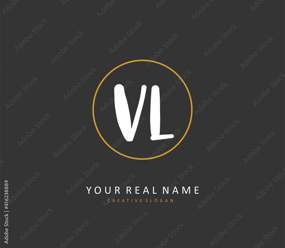 VL Initial letter handwriting and signature logo. A concept handwriting initial logo with template element. VL Initial letter handwriting and signature logo. A concept handwriting initial logo with template element.