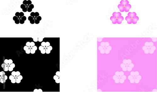 平安有職文様_三盛酢漿草（みつもりかたばみ）_タイル