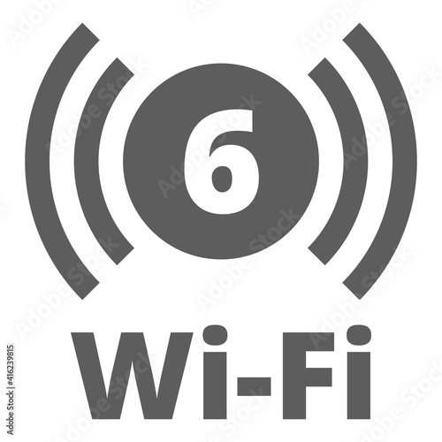 Wi-Fi 6 Generation button sign illustration