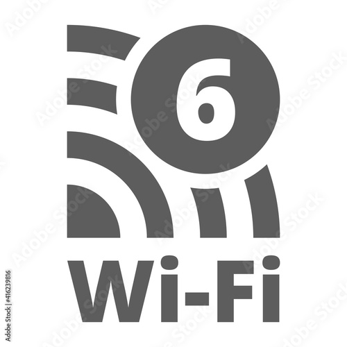 Wi-Fi 6 Generation button sign illustration