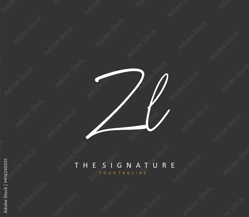 ZL Initial letter handwriting and signature logo. A concept handwriting initial logo with template element. ZL Initial letter handwriting and signature logo. A concept handwriting initial logo with template element.