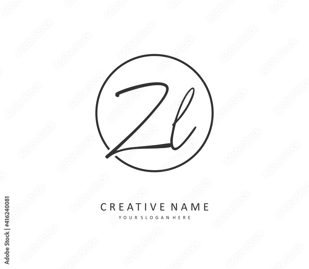 ZL Initial letter handwriting and signature logo. A concept handwriting initial logo with template element. ZL Initial letter handwriting and signature logo. A concept handwriting initial logo with template element.