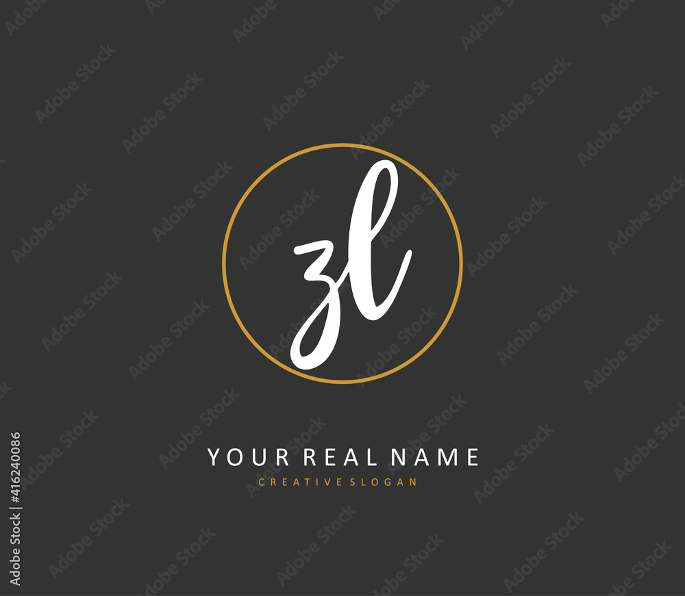ZL Initial letter handwriting and signature logo. A concept handwriting initial logo with template element. ZL Initial letter handwriting and signature logo. A concept handwriting initial logo with template element.