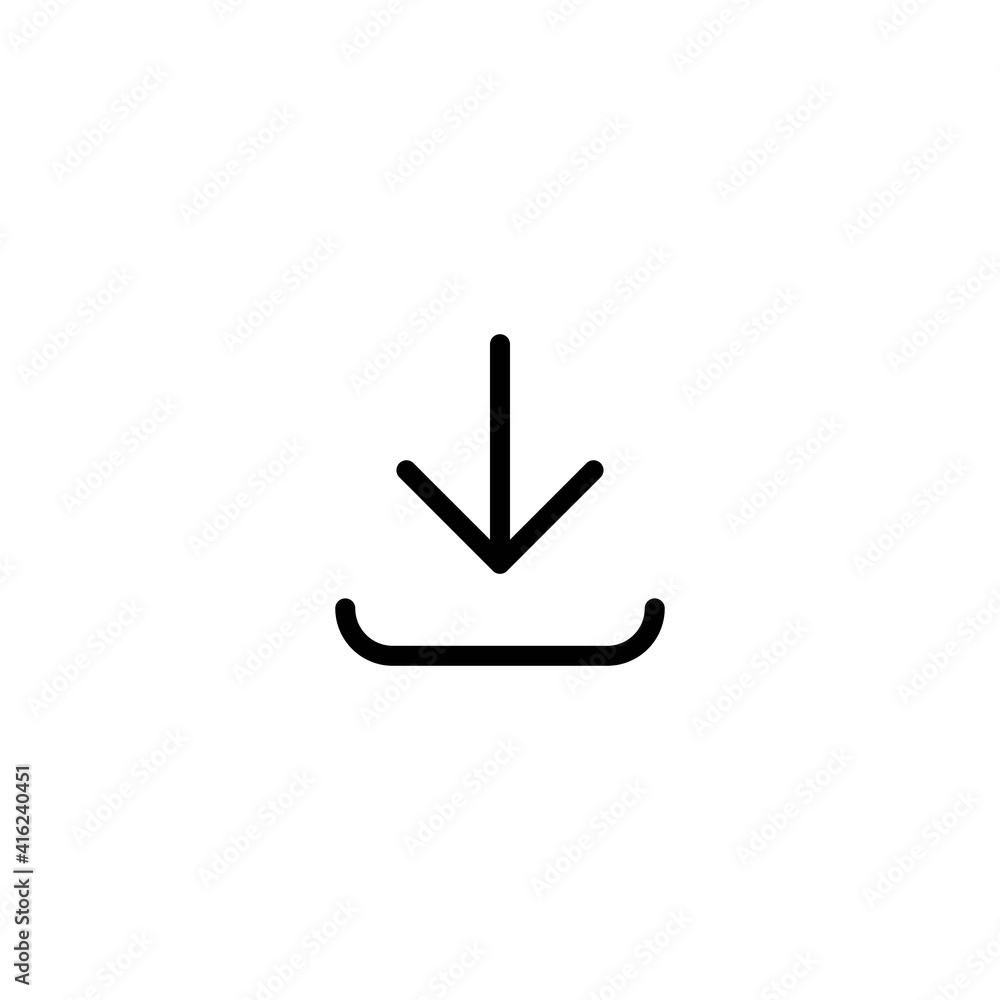 Download line icon in black, isolated on white background. Flat design. Trendy outline logo for app, graphic design, infographic, web site, ui, ux, dev. Vector EPS 10 Download line icon in black, isolated on white background. Flat design. Trendy outline logo for app, graphic design, infographic, web site, ui, ux, dev. Vector EPS 10