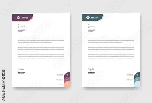 Minimalist corporate letterhead template