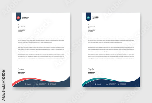 Modern business letter head template