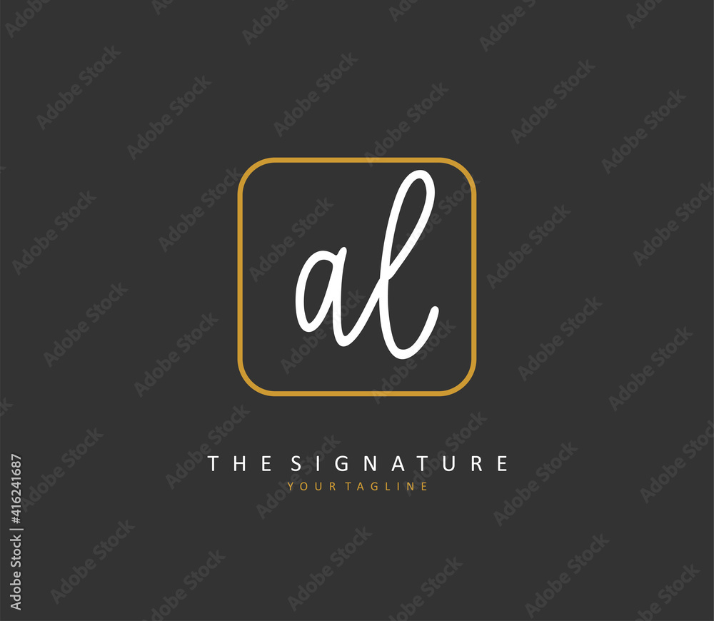 AL Initial letter handwriting and signature logo. A concept handwriting initial logo with template element. AL Initial letter handwriting and signature logo. A concept handwriting initial logo with template element.