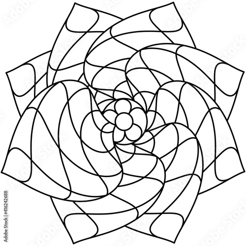 Beautiful Mandala Shape for Coloring. Vector Mandala. Oriental. Book Page. Lines

