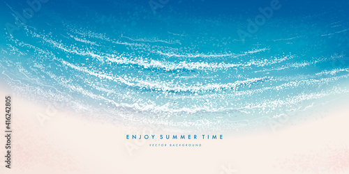 Vector beautiful realistic top view illustration of sandy summer beach
