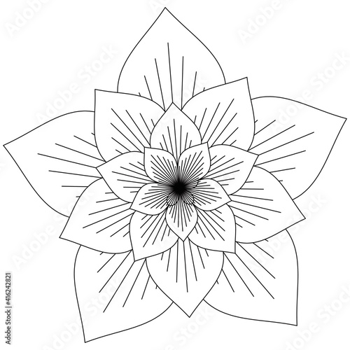 Beautiful Mandala Shape for Coloring. Vector Mandala. Oriental. Book Page. Lines
