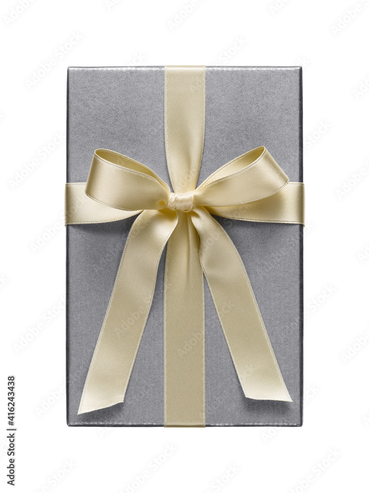 Geschenkbox mit cremefarbener Schleife Geschenkbox mit cremefarbener Schleife