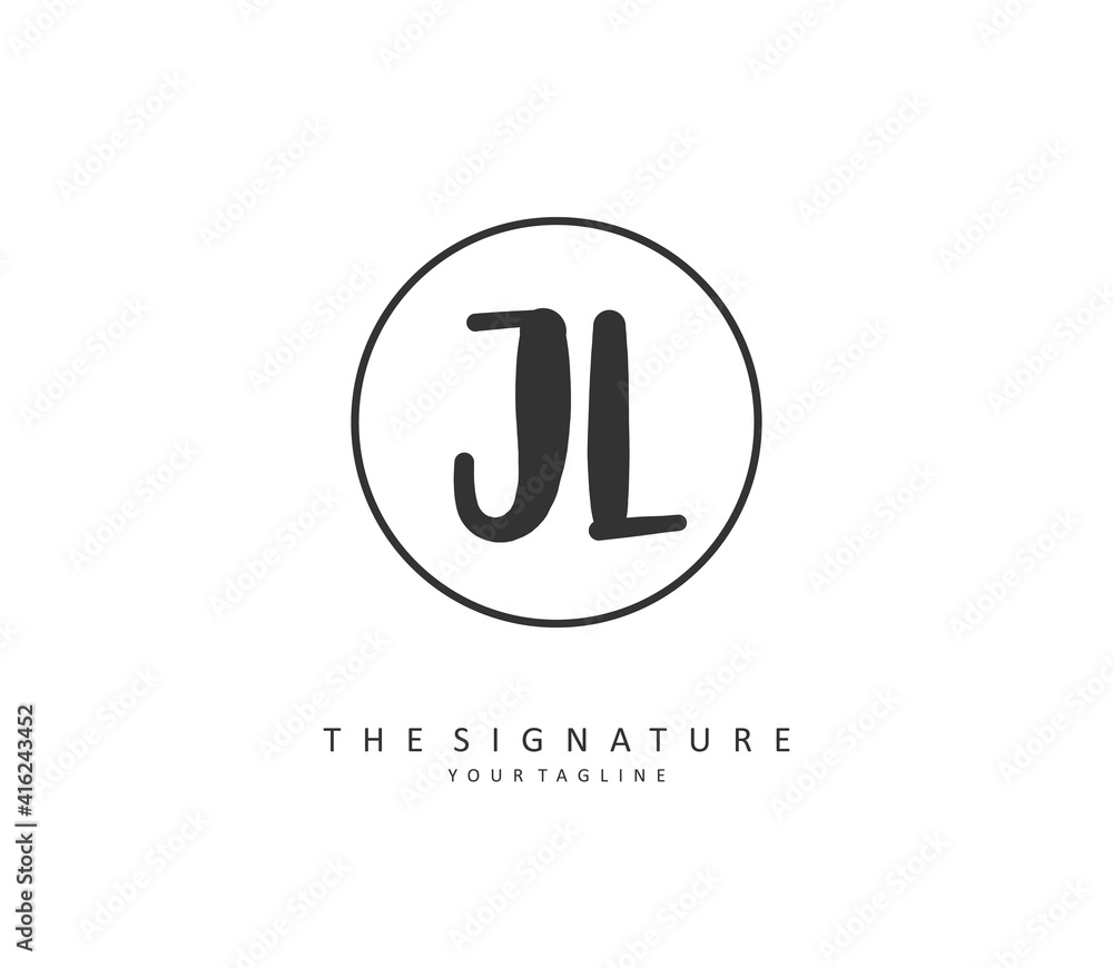 JL Initial letter handwriting and signature logo. A concept handwriting initial logo with template element. JL Initial letter handwriting and signature logo. A concept handwriting initial logo with template element.