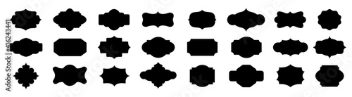 Vintage label frames. Isolated on white. Shapes for design