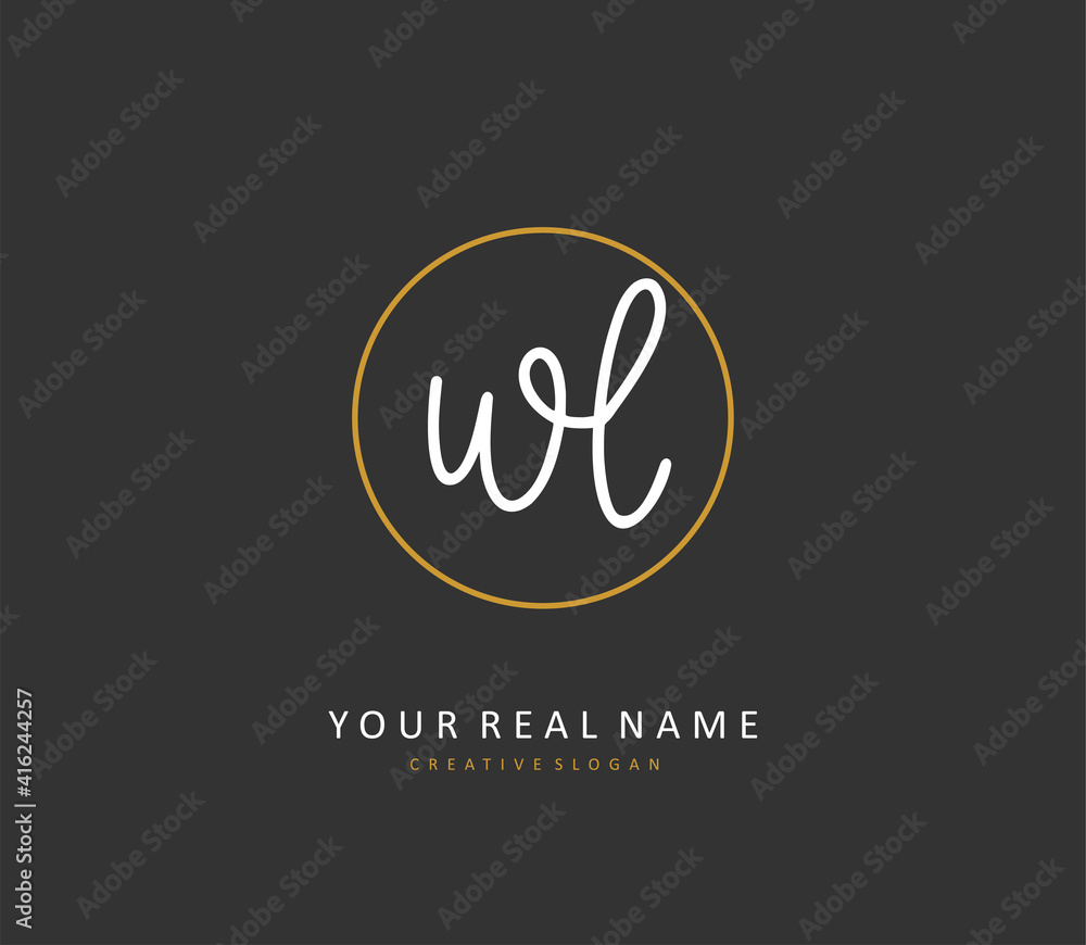 WL Initial letter handwriting and signature logo. A concept handwriting initial logo with template element. WL Initial letter handwriting and signature logo. A concept handwriting initial logo with template element.
