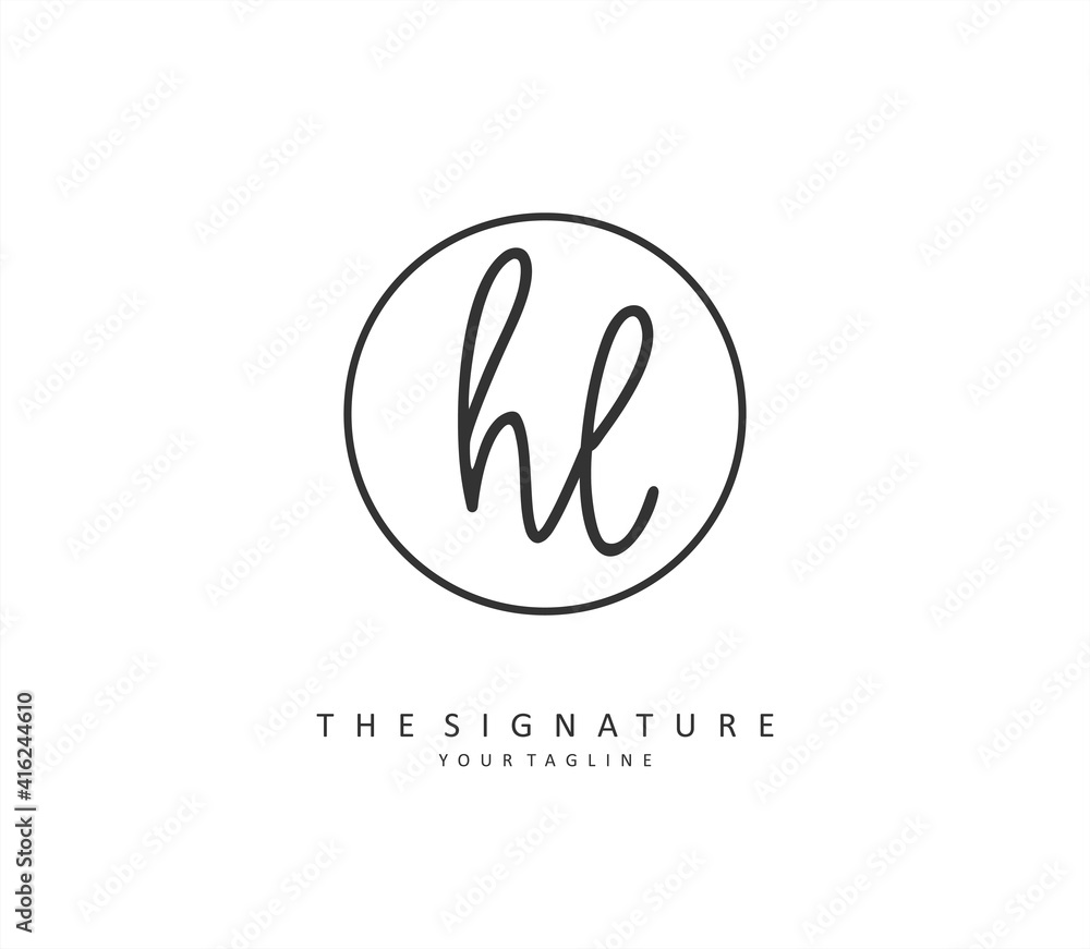 HL Initial letter handwriting and signature logo. A concept handwriting initial logo with template element. HL Initial letter handwriting and signature logo. A concept handwriting initial logo with template element.