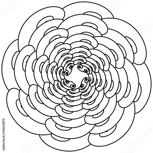 Simple Mandala Shape for Coloring. Vector Mandala. Floral. Flower. Oriental. Coloring Book Page. Outline.
