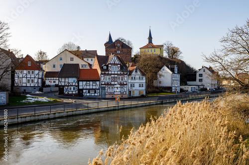 The city of Eschwege with the Werra River in Hesse Germany photo